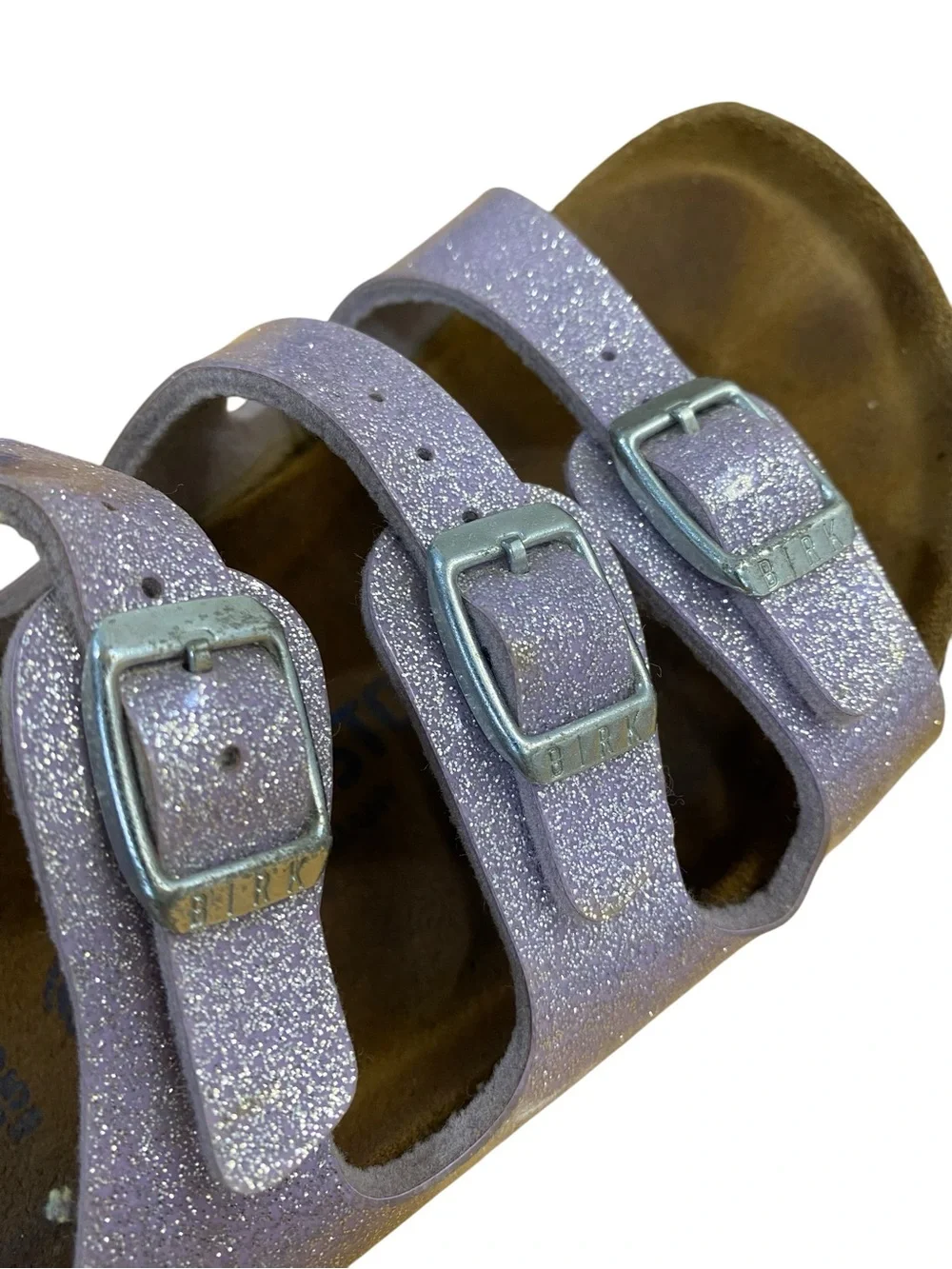 Birkenstock Florida Lavender Glitter 3 Strap Sandals